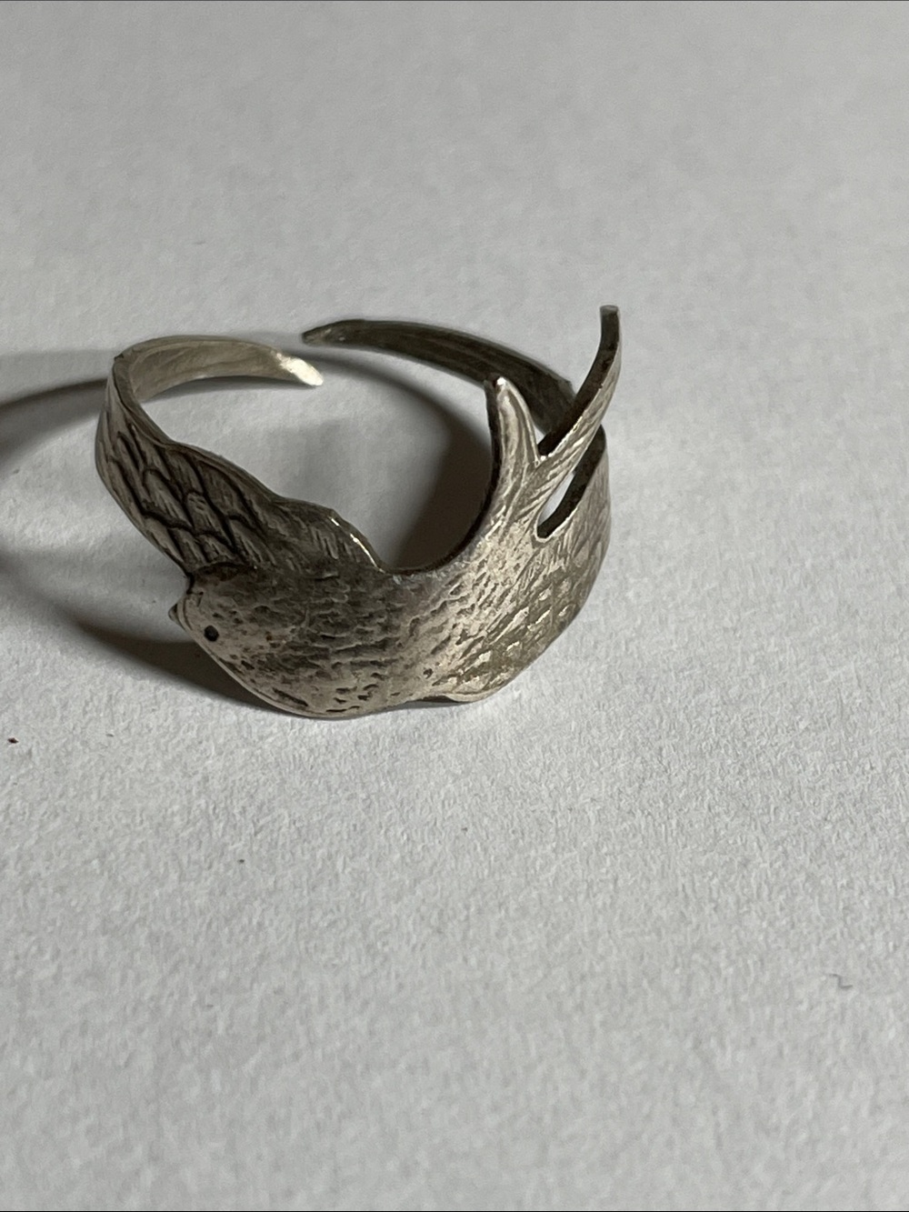 Silver Bird-Shaped Adjustable Ring for Bird Lovers